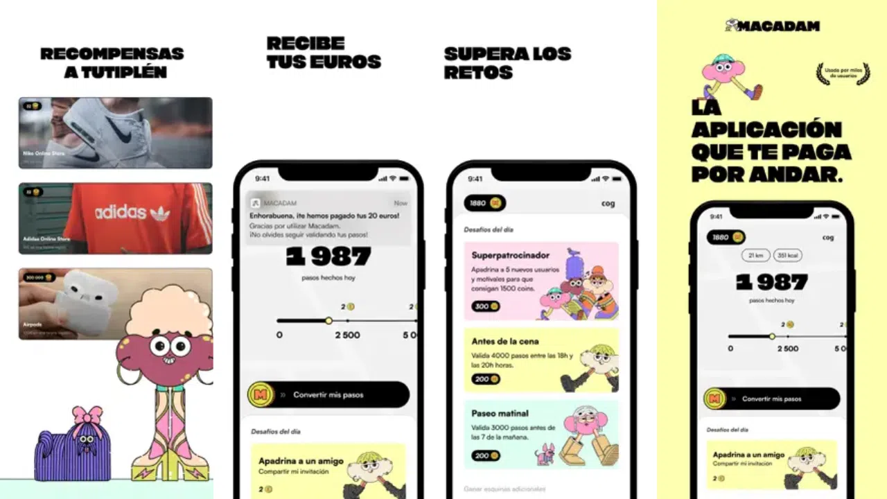 Lanzan Macadam, la primera app española que paga por caminar