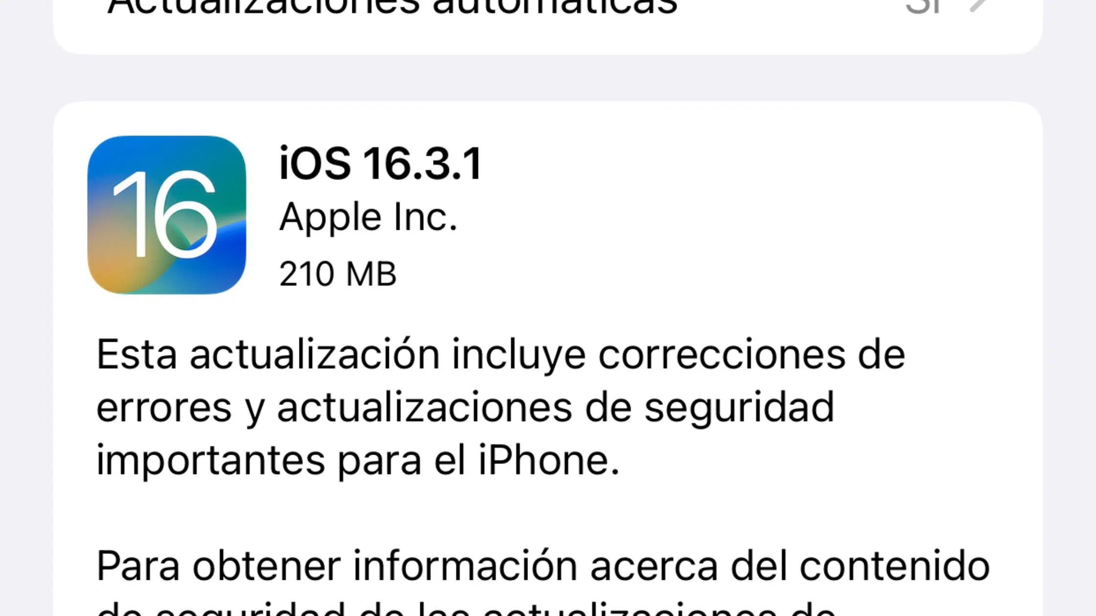 ios 16.3.1 actualización