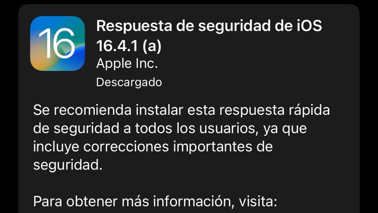 Apple lanza su primera actualización de Respuesta Rápida de Seguridad para iOS 16.4.1 y iPadOS 16.4.1
