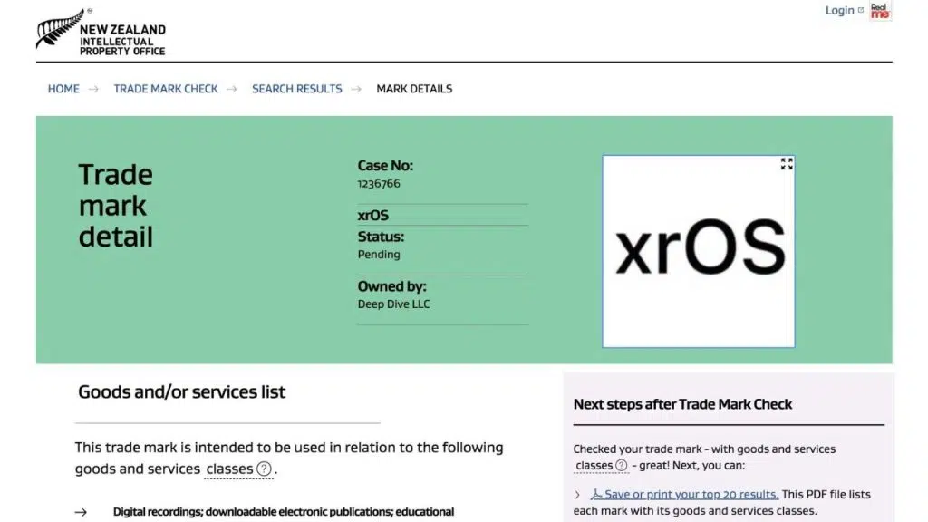 Apple xros