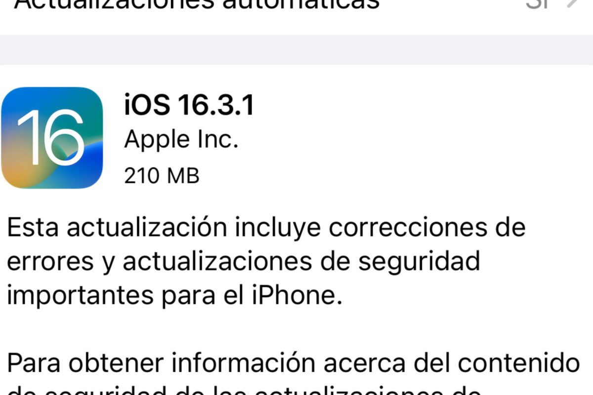 ios 16.3.1 actualización